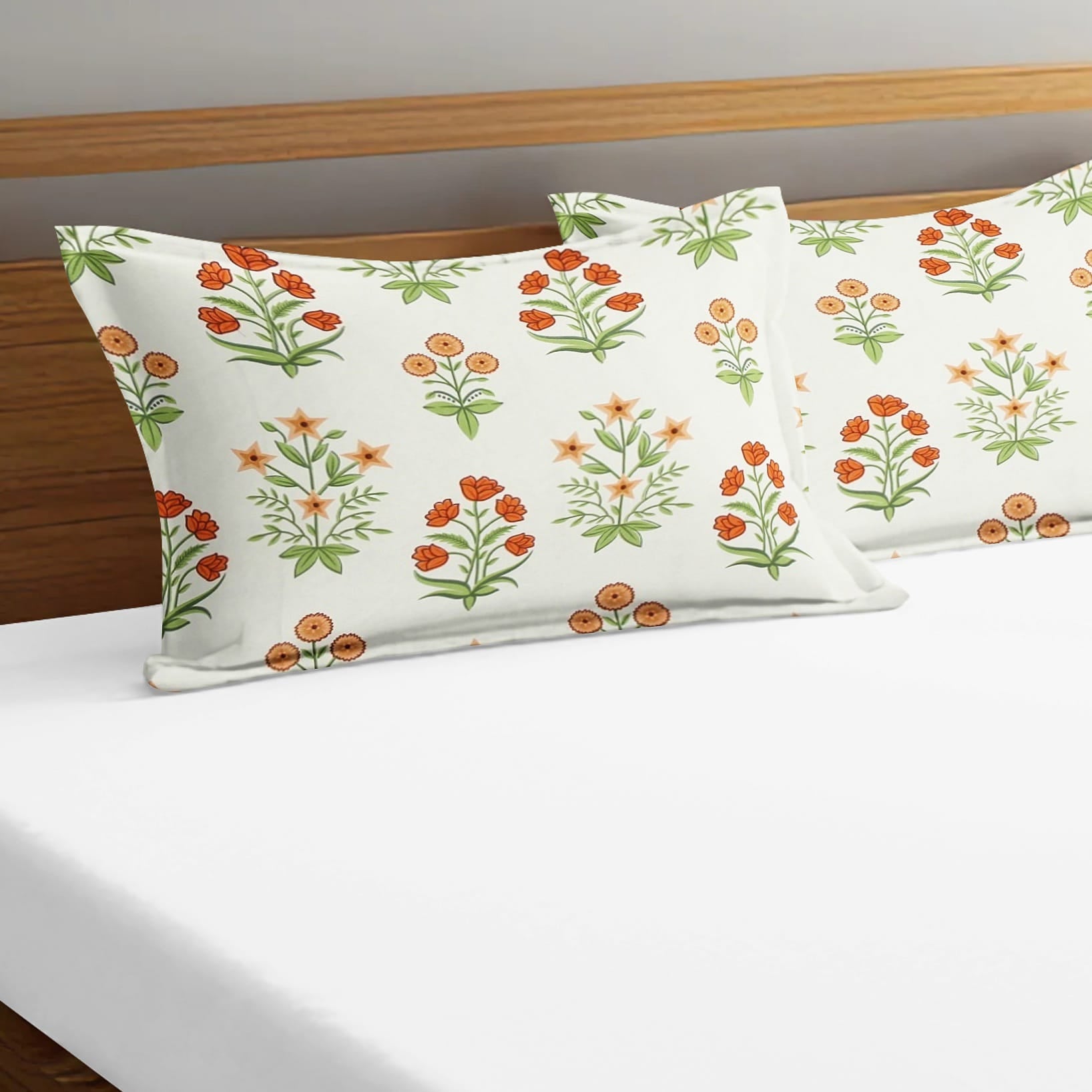 Printed Floral Set of 2 Pcs Pillow Cover - Multicolor