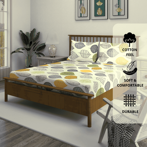 Abstract Fitted bedsheet set with matching pillow covers