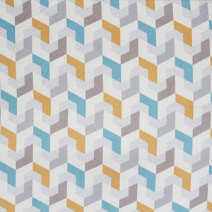 Cotton Geometrical Print 210 TC King Size Flat Bedsheet In Multicolor