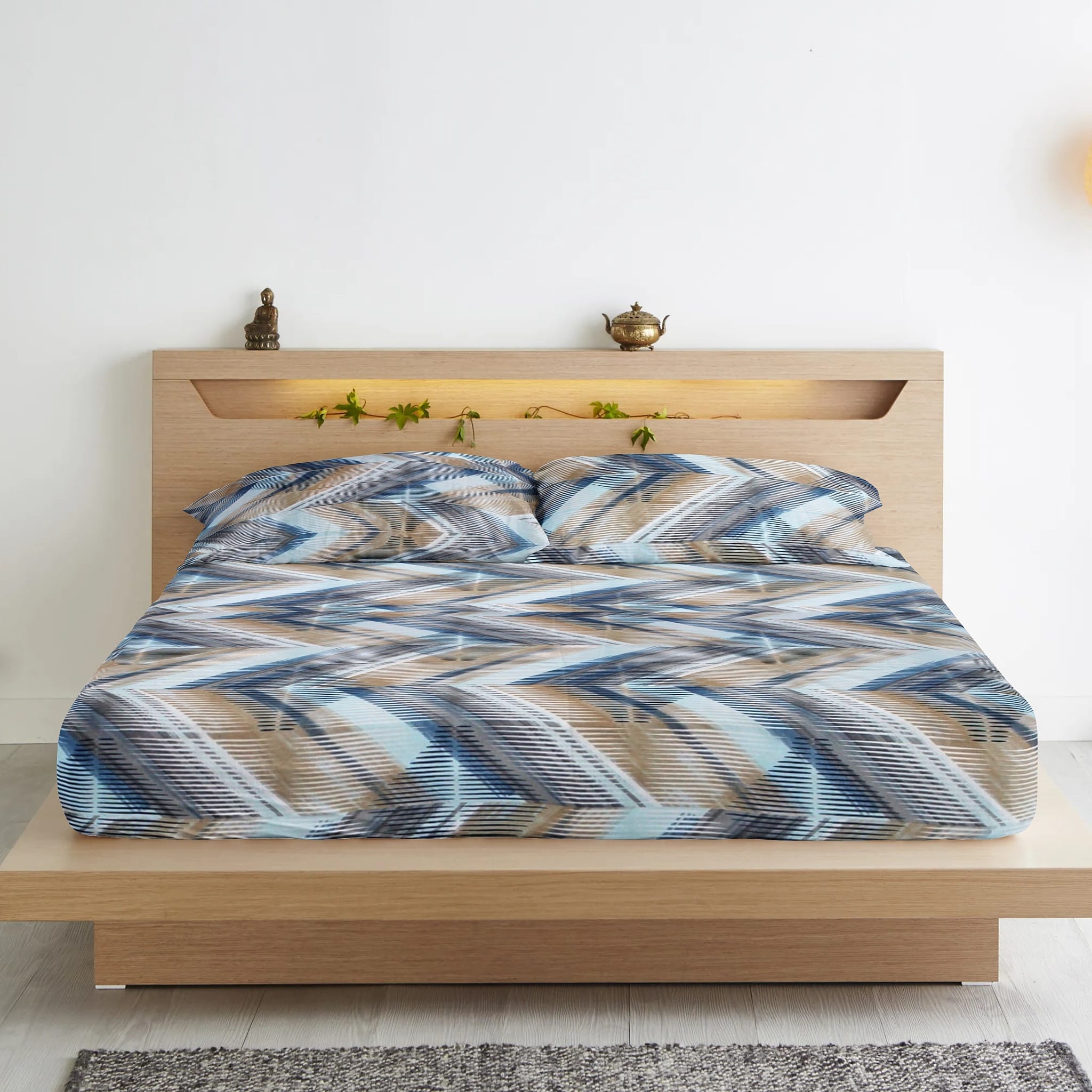 Geometrical 210 TC Flat Bedsheet -  Multicolor