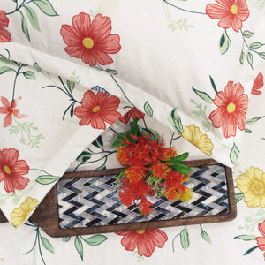 Close Up 210 TC Cotton Fitted Bedsheet with Pillow Covers – Floral print