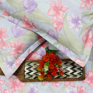 Floral 210 TC Cotton Fitted Bedsheet with Pillow Covers 