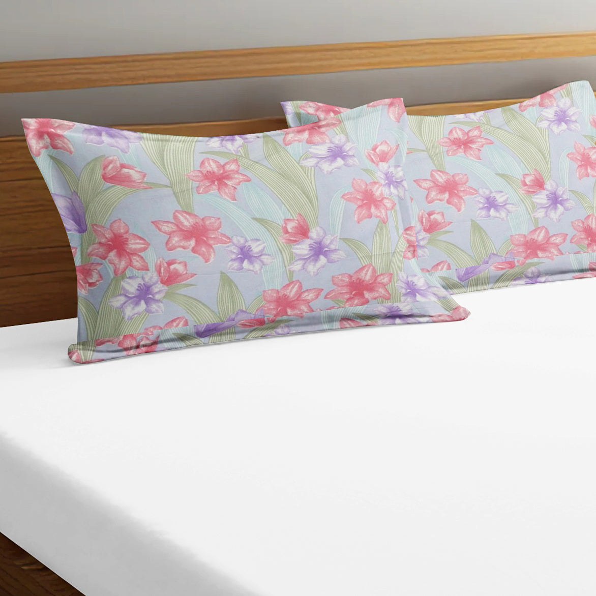 Printed Floral Set of 2 Pcs Pillow Cover - Multicolor