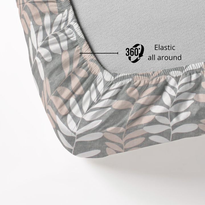 Fitted bedsheet and elastic all around 