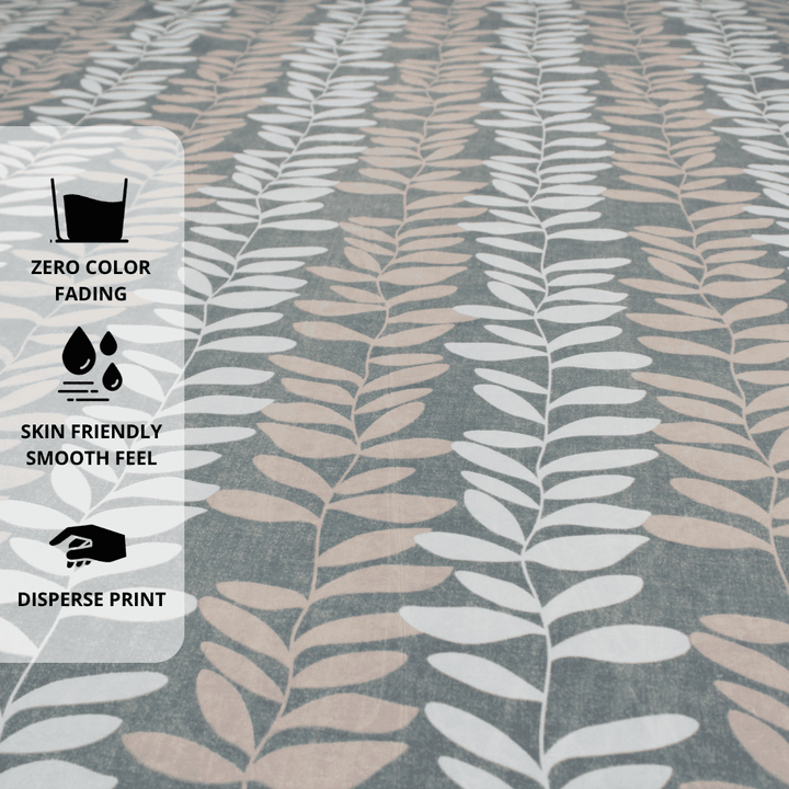 Close-up of damask 210 TC cotton fitted bedsheet