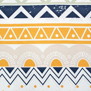 Full View Multicolor Geometric 210 TC Cotton Fitted Bedsheet  Design 