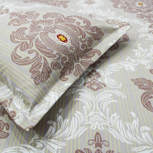 Damask 210 TC Flat Bedsheet with Pillow Covers 