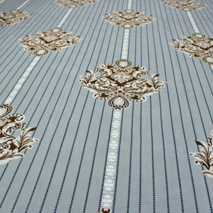 Blue Damask Fitted Super King bedsheet Design 