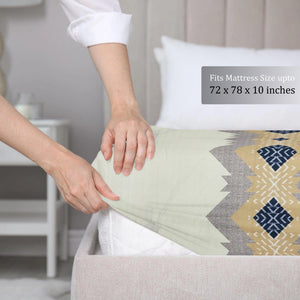 Geometrical 210 TC Fitted Bedsheet 