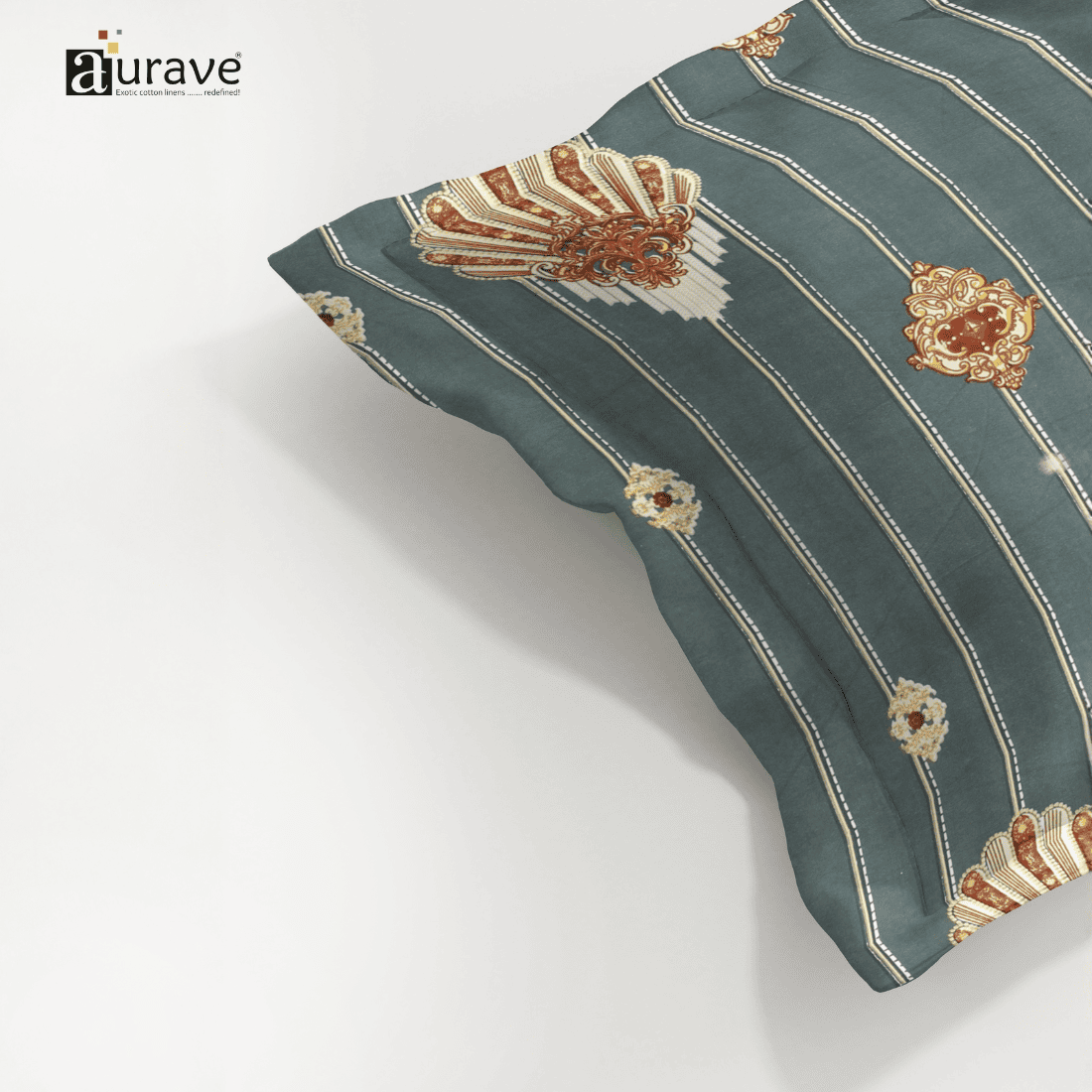 Printed Floral Pillow Cover - Grey