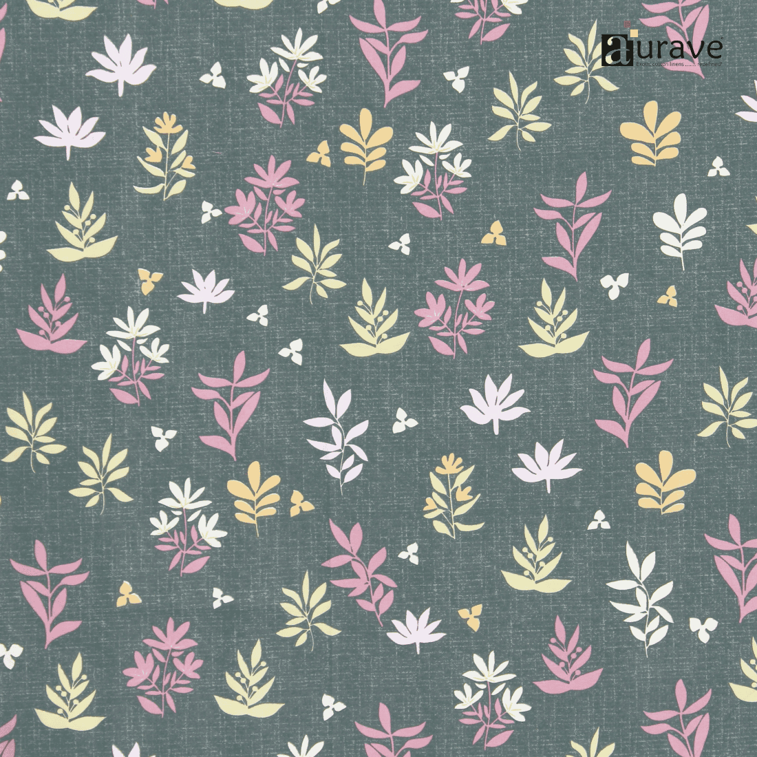 Close up Printed Floral Pillow Cover - Grey