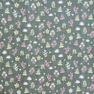 Grey fitted bedsheet with floral print Design 