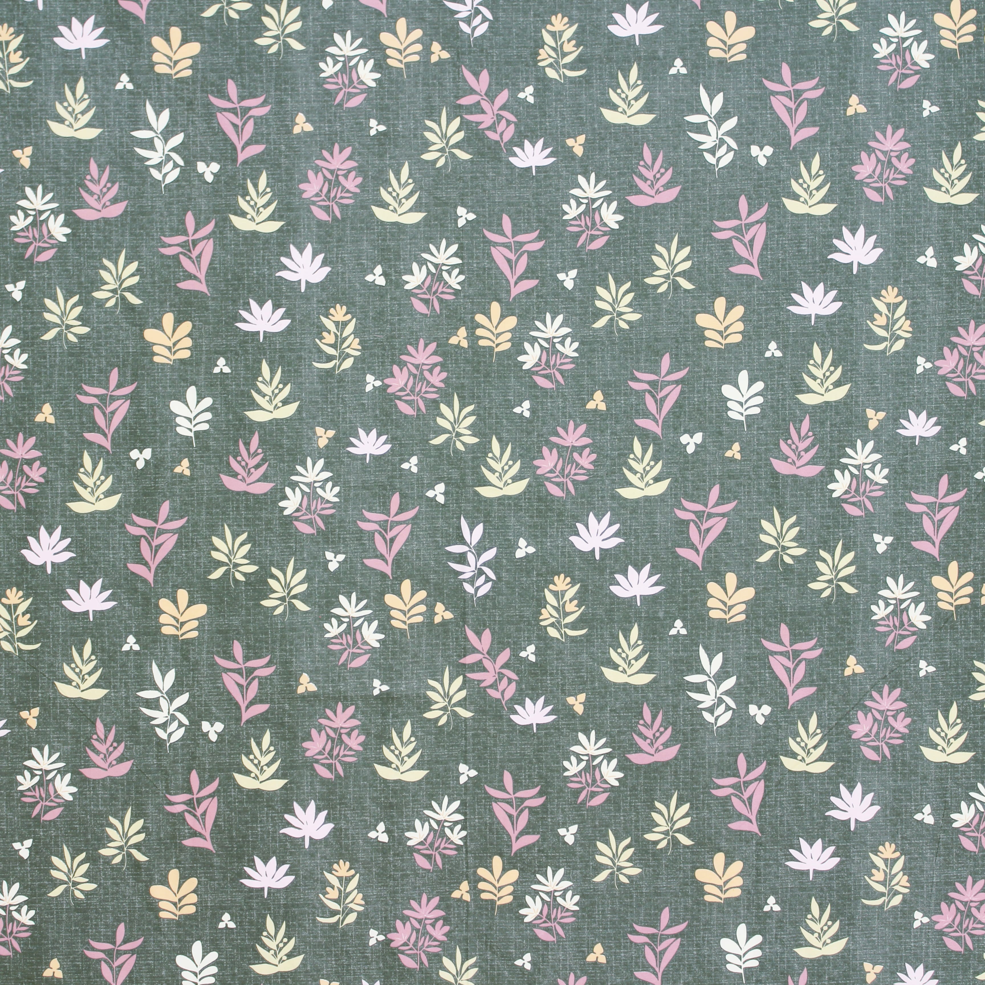 Grey fitted bedsheet with floral print Design 
