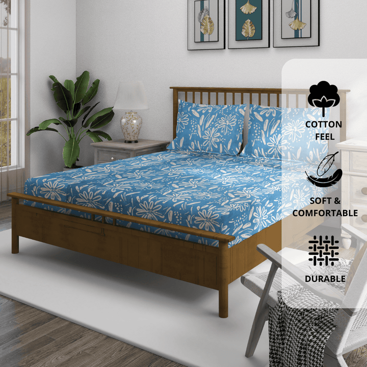  Fitted Bedsheet with Pillow Covers 