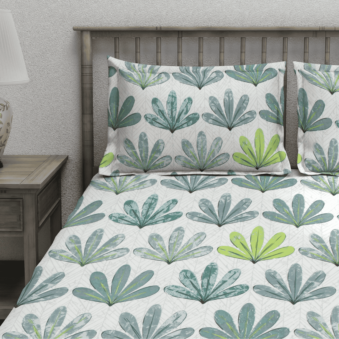 Multicolor floral 210TC Fitted bedsheet with matching pillow covers
