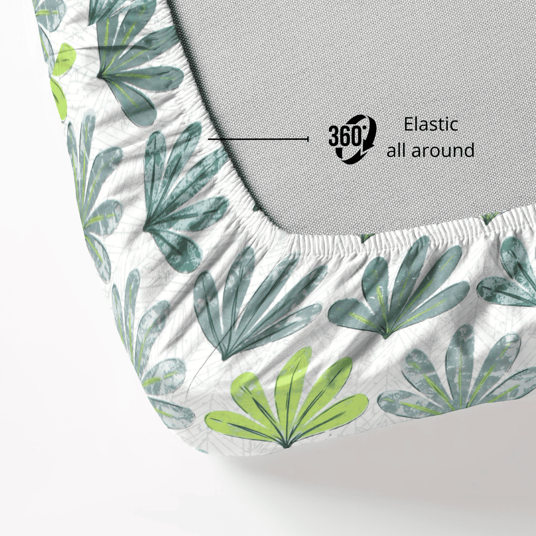 Fitted Beedsheet with elastic all around feature on a mattress.