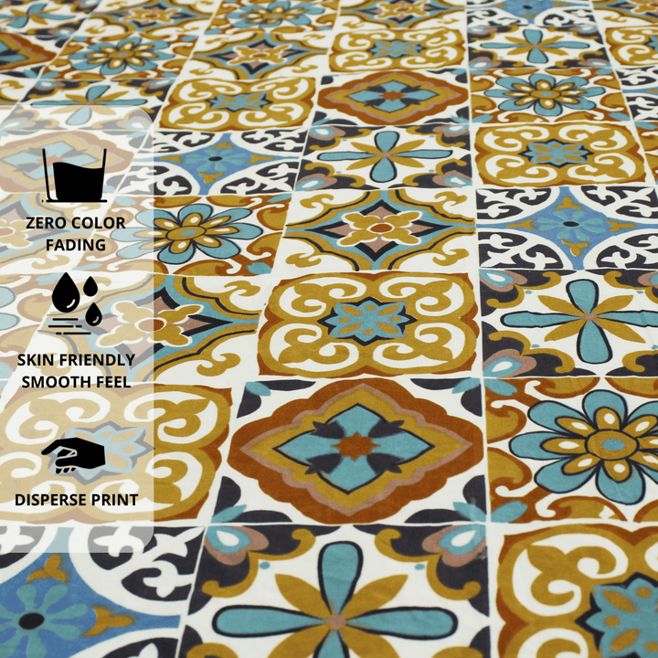 Floral multicolor fitted bedsheet Design 