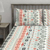 King size multicolor floral 210 TC flat bedsheet with pillow covers