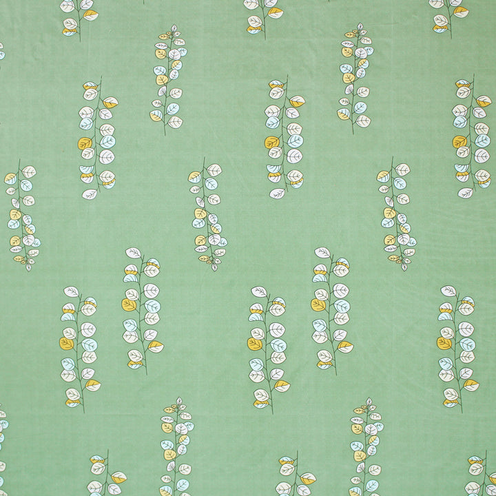 Green Floral 210 TC bedsheet  Design