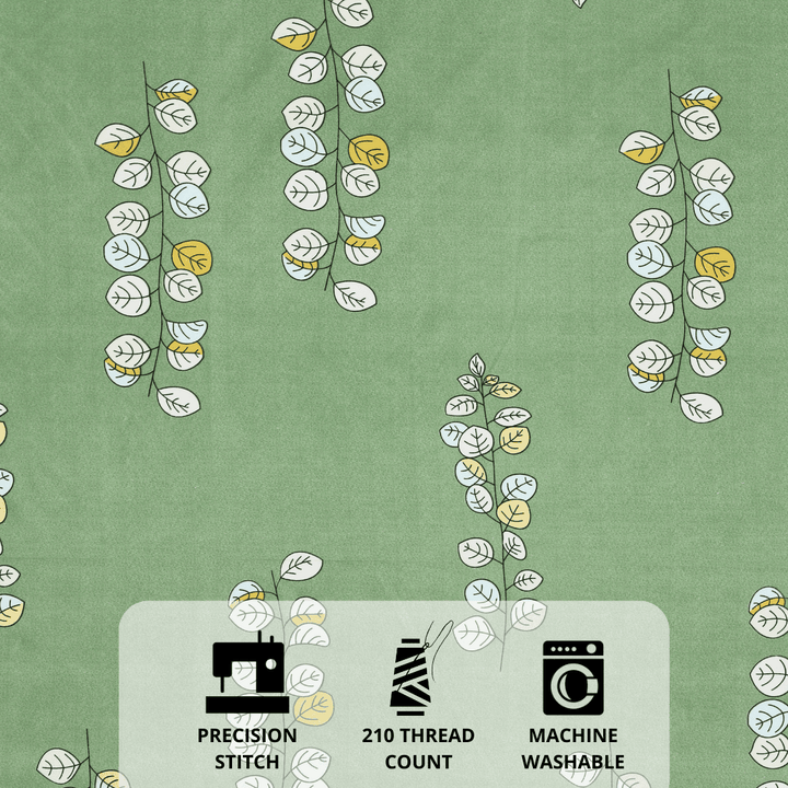 Green Floral 210 TC bedsheet Design 