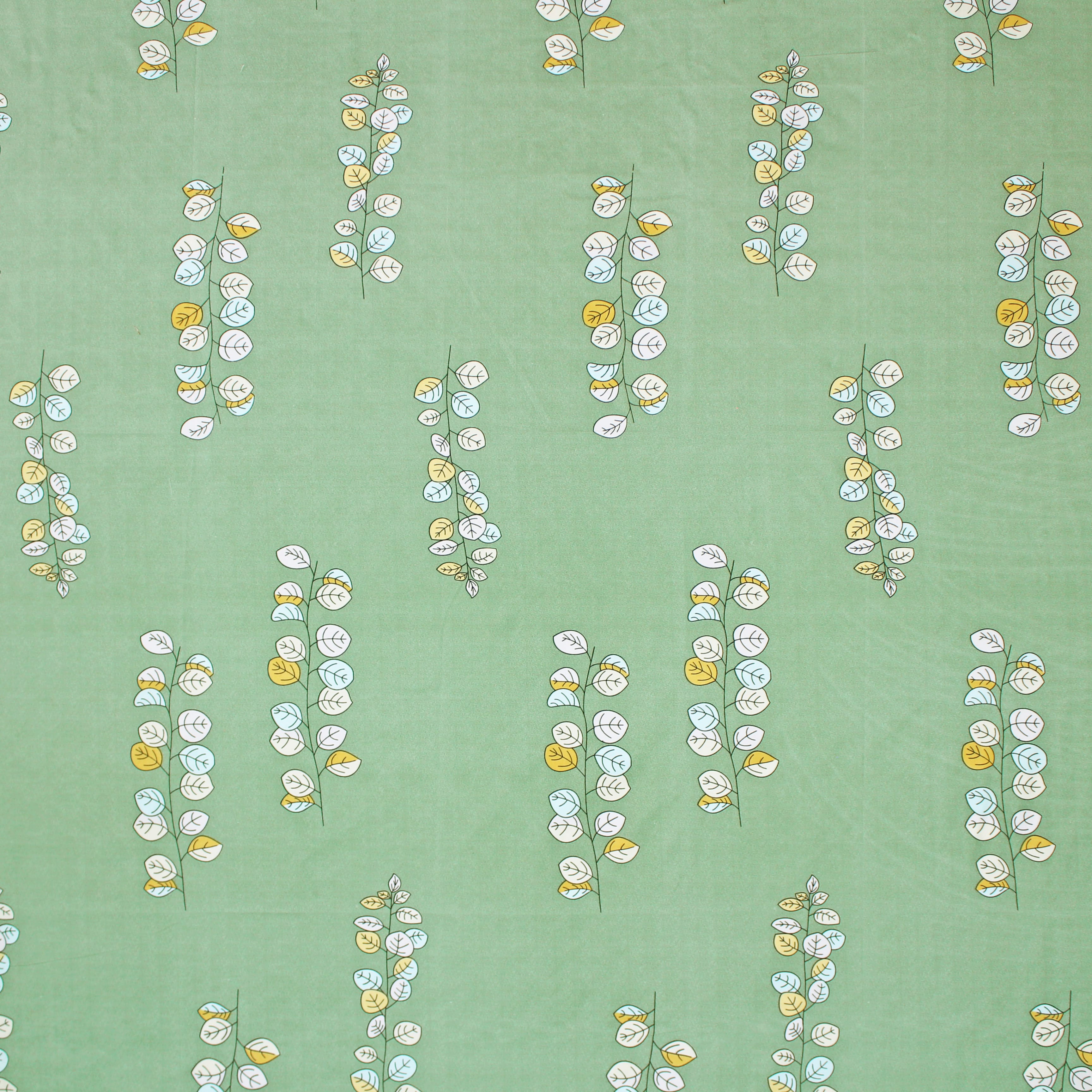 Green floral 210TC fitted bedsheet Design 