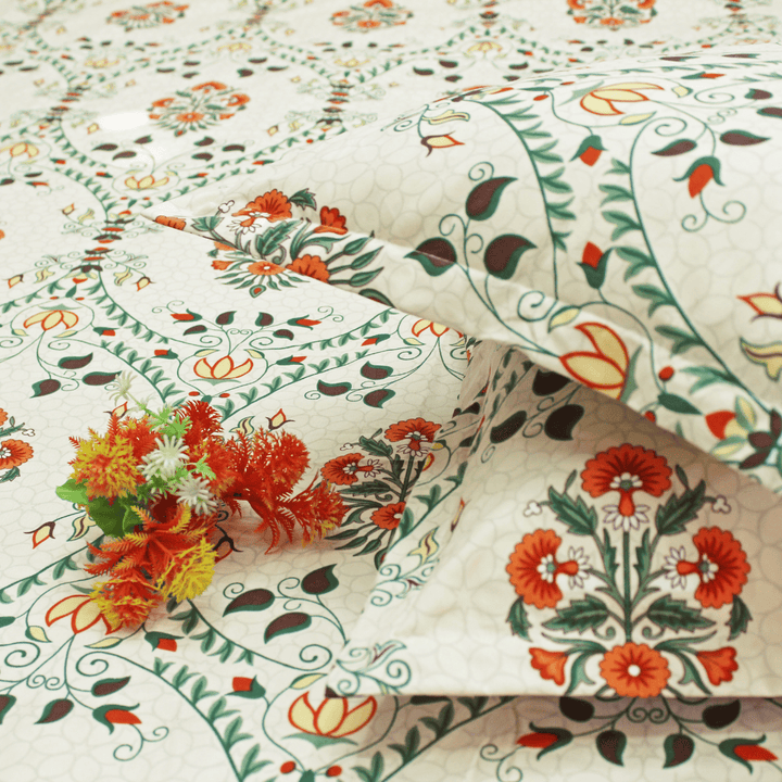 Premium multicolor floral 210 TC flat bedsheet with pillow covers