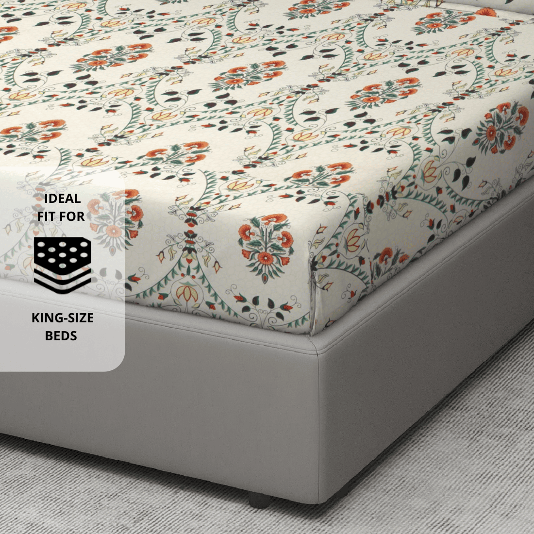 Premium multicolor floral 210 TC flat bedsheet
