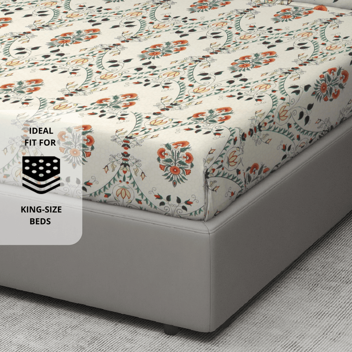 Premium multicolor floral 210 TC flat bedsheet