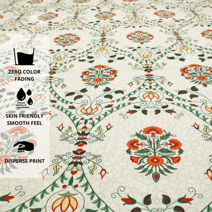 Premium Multicolor floral 210 TC flat bedsheet Design