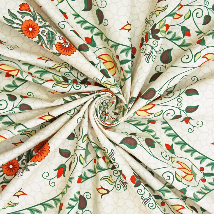 Premium multicolor floral 210 TC flat bedsheet 