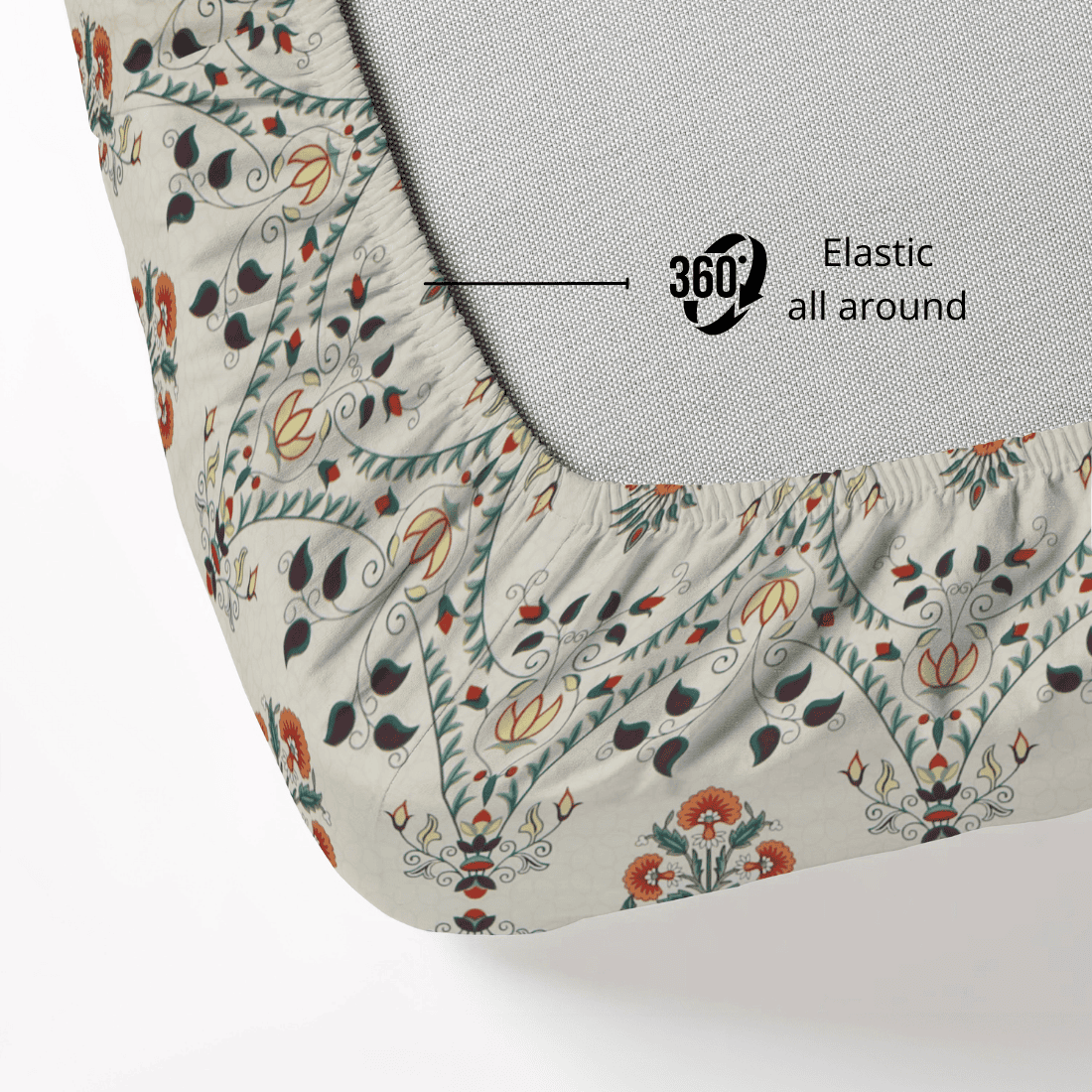 Floral patterned fabric with elastic all around feature 
