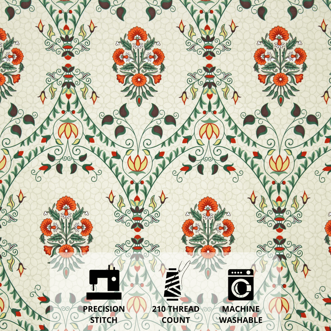 Floral 210 TC Fitted bedsheet Design 
