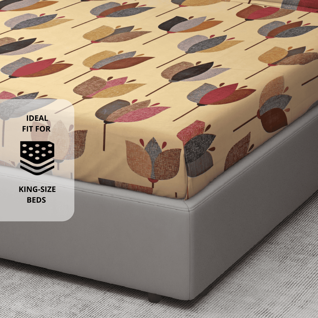 Stylish king size floral flat bedsheet 
