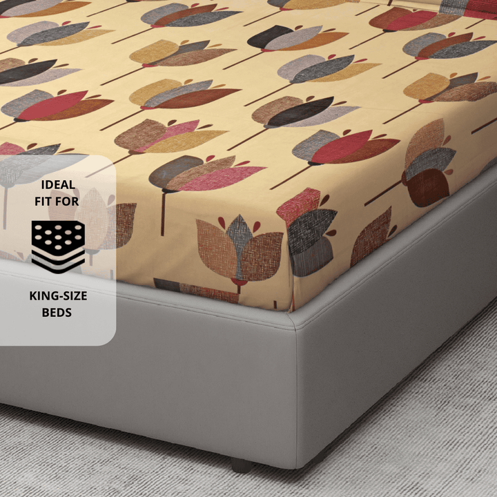 Stylish king size floral flat bedsheet 
