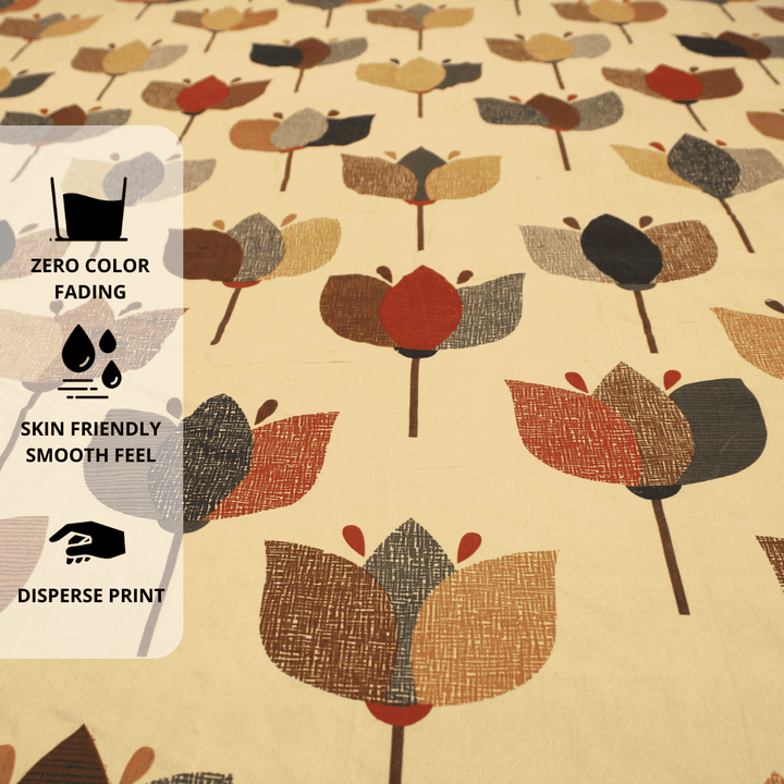 Full View Floral 210 TC Fitted Bedsheet Design 