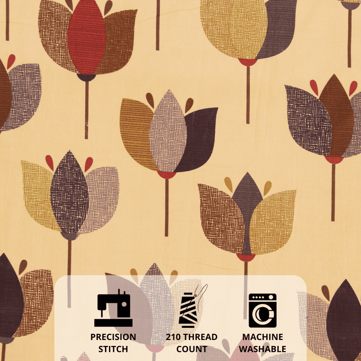 Full View Floral 210 TC Fitted Bedsheet 