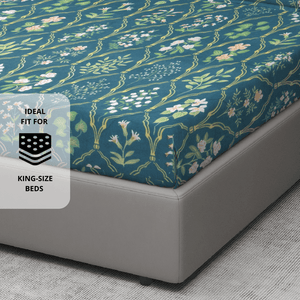king size floral 210 TC flat bedsheet 