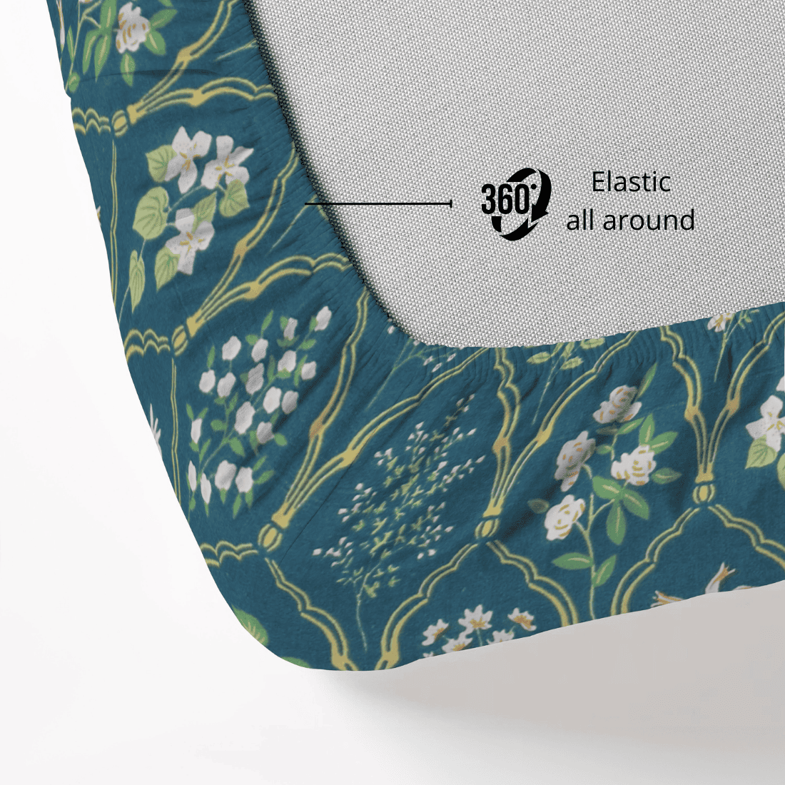 Floral patterned fabric with elastic all around feature 