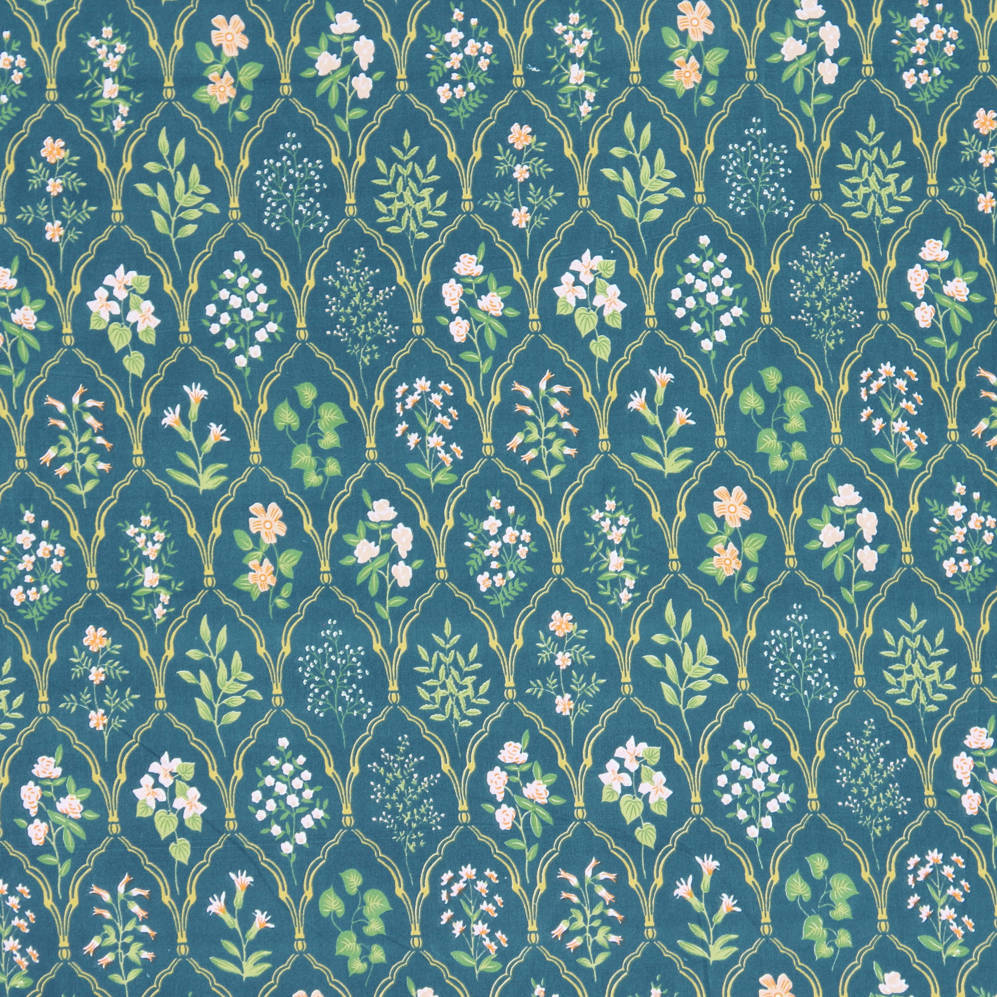 Aqua floral 210TC fitted bedsheet  Design 