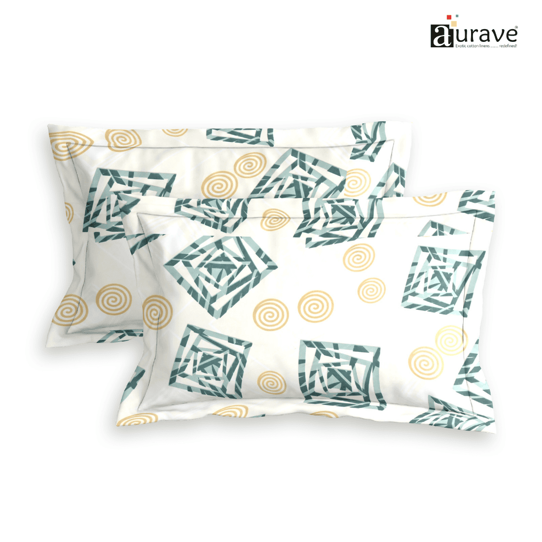 Printed Floral Set of 2 Pcs Pillow Cover - Beige