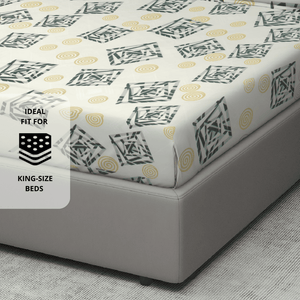 Geometrical 210 TC flat bedsheet 