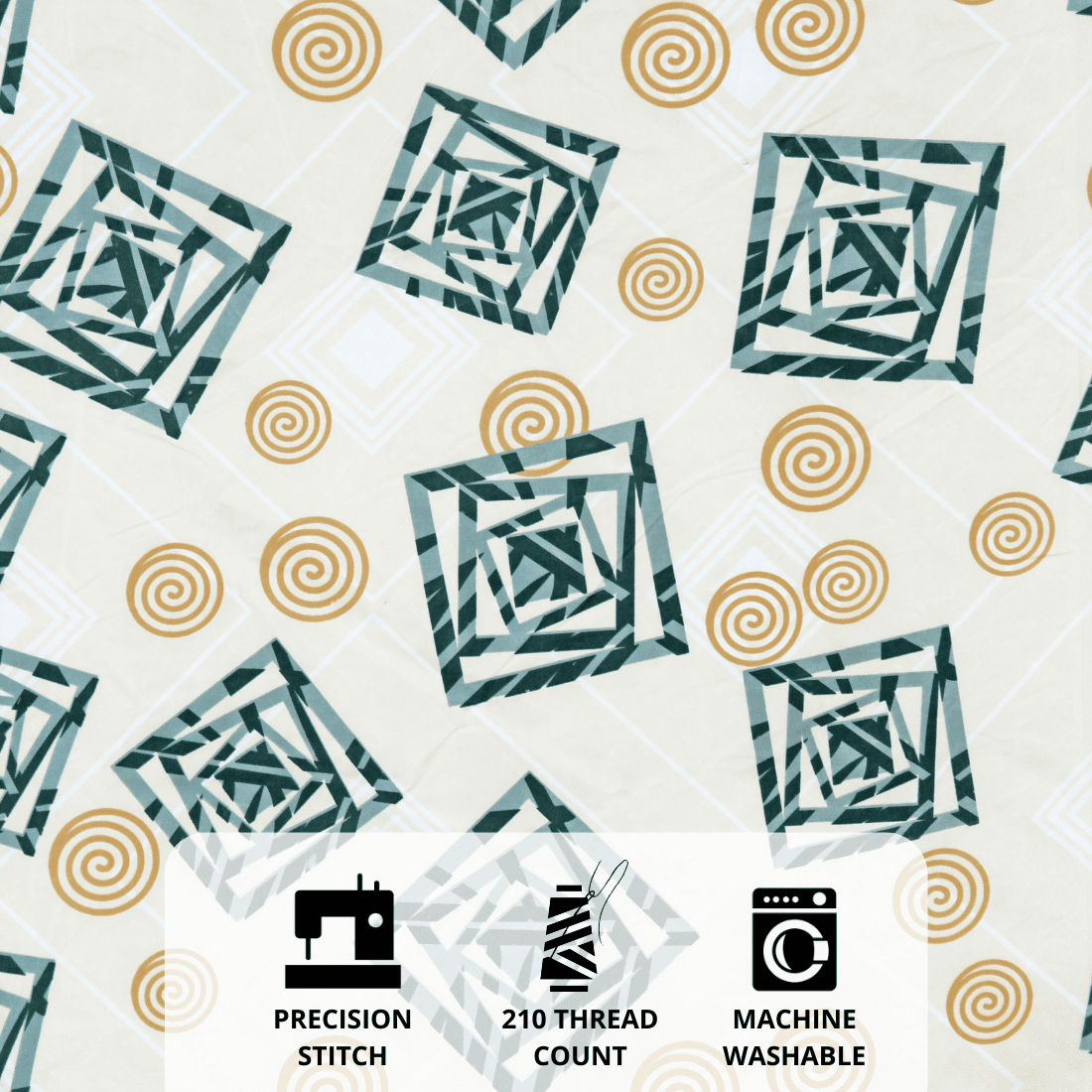 Geometrical 210 TC flat bedsheet  Design