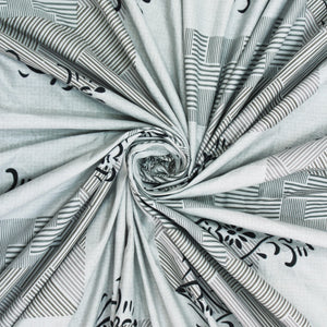 Close-up of folded fabric damask bedsheet