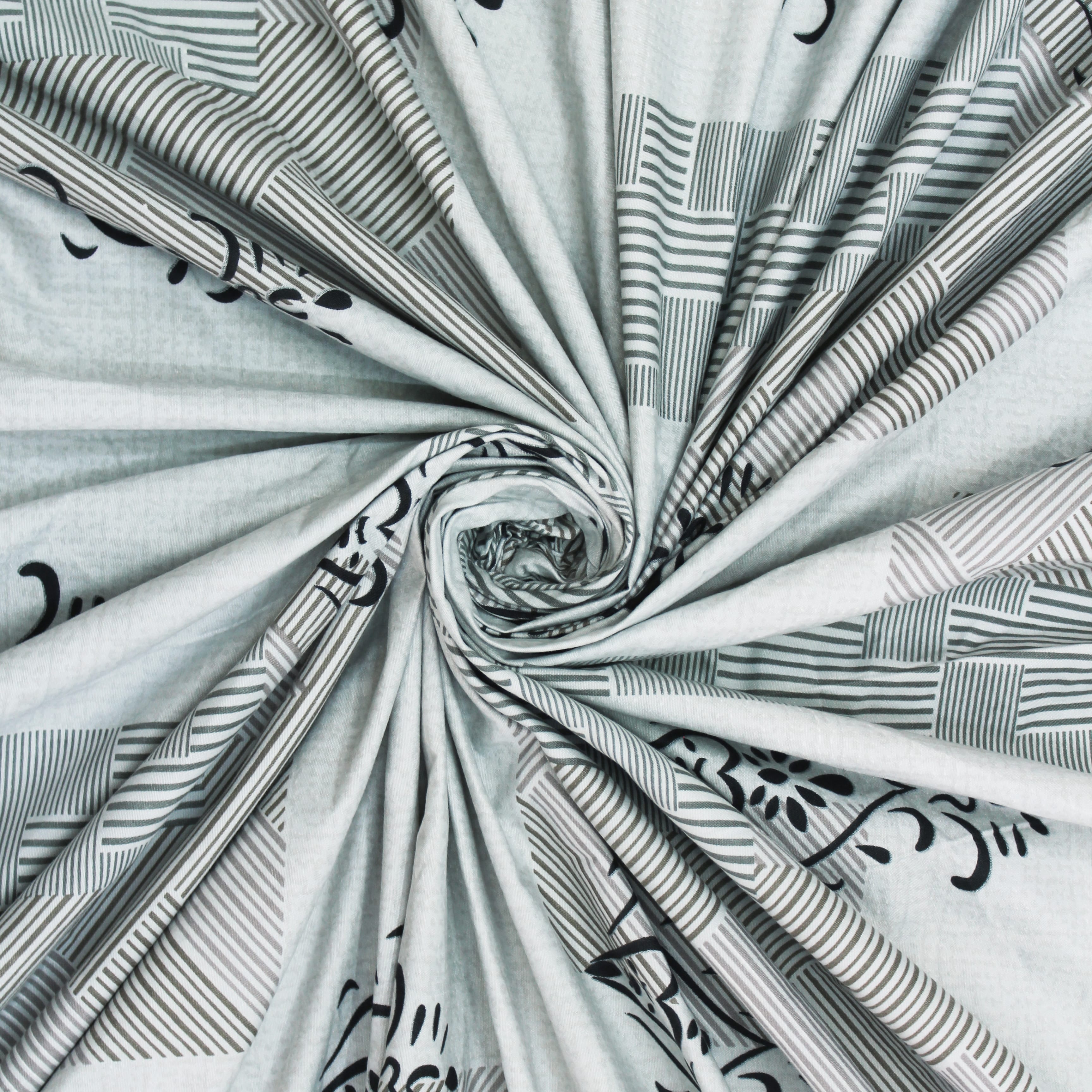Close-up of folded fabric damask bedsheet