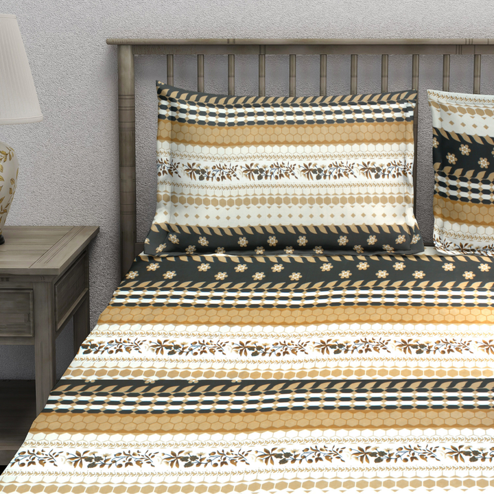 Close-up Abstract Fitted Bedsheet With Pillow Cover