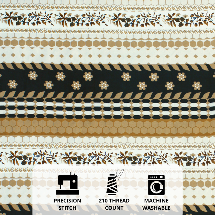 Full design view of abstract cotton bedsheet