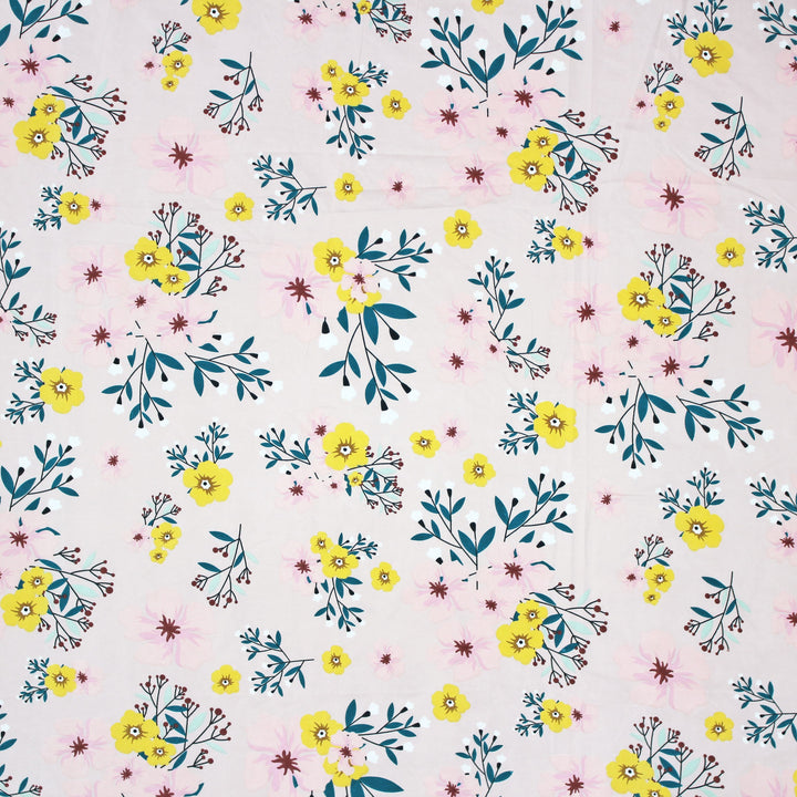 Floral 210 TC Flat bedsheet  Design