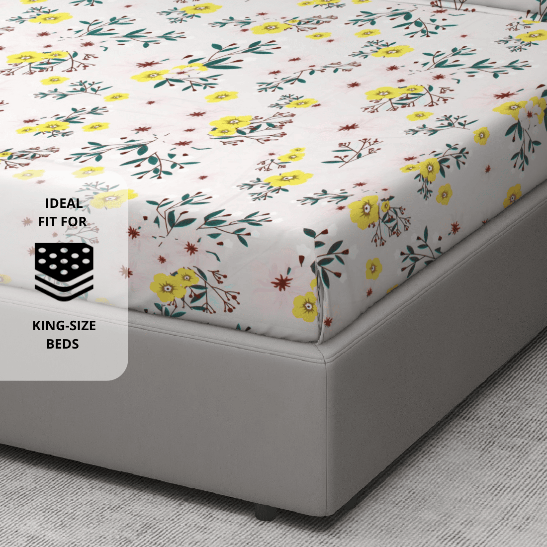 Floral 210 TC Flat Bedsheet 