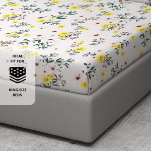 Floral 210 TC Flat Bedsheet 