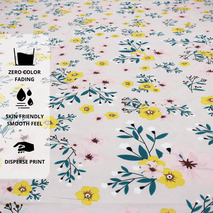 Floral 210 TC Flat Bedsheet  Design